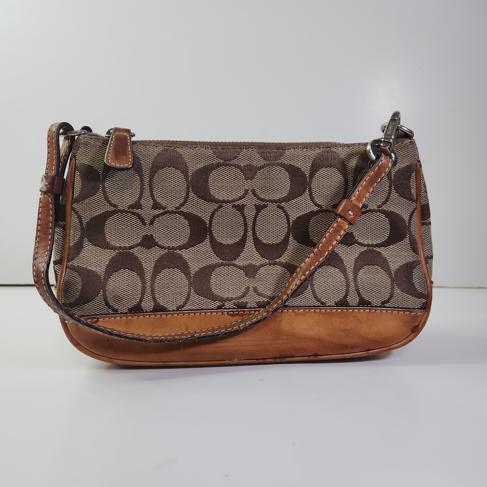 Coach Signature Canvas & Leather Mini Shoulder Bag
